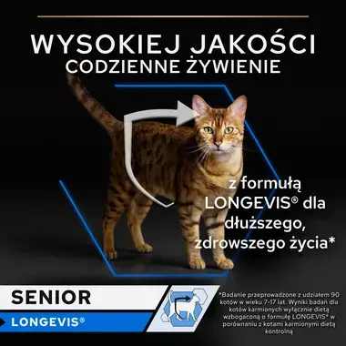 PRO PLAN ® Senior 7+ LONGEVIS®, Karma mokra dla starszych kotów, Mus z Tuńczykiem