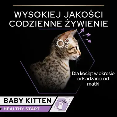 PRO PLAN® BABY KITTEN Healthy Start, Karma mokra dla najmłodszych kociąt w okresie odsadzania od matki, Mus Bogaty w Kurczaka