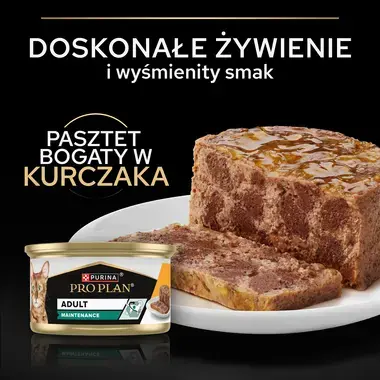 PRO PLAN® Adult MAINTENANCE, Karma mokra dla kotów dorosłych, Wilgotny pasztet z Kurczakiem