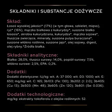PRO PLAN® SENSITIVE SKIN, Karma sucha dla dorosłych psów 7+ ras średnich i dużych o wrażliwej skórze, Bogata w Łososia