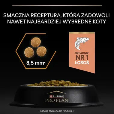 PRO PLAN® Adult DERMA CARE, Karma sucha dla kotów dorosłych o wrażliwej skórze, Bogata w Łososia
