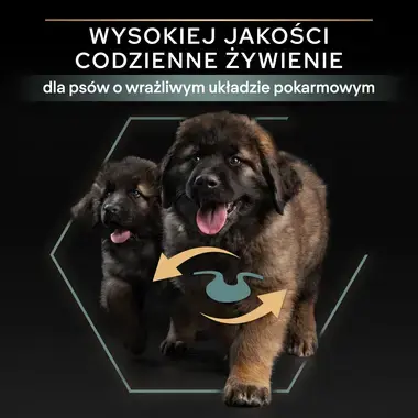 PRO PLAN® SENSITIVE DIGESTION, Karma sucha dla szczeniąt ras dużych o masywnej budowie ciała i z wrażliwym układem pokarmowym