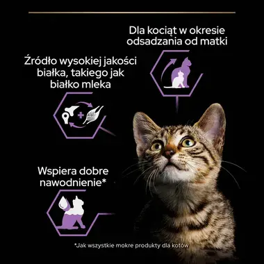 PRO PLAN® BABY KITTEN Healthy Start, Karma mokra dla najmłodszych kociąt w okresie odsadzania od matki, Mus Bogaty w Kurczaka