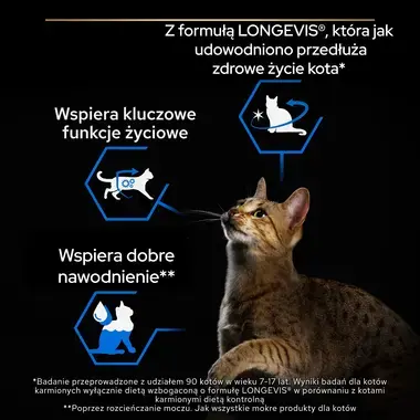 PRO PLAN ® Senior 7+ LONGEVIS®, Karma mokra dla starszych kotów, Mus z Tuńczykiem