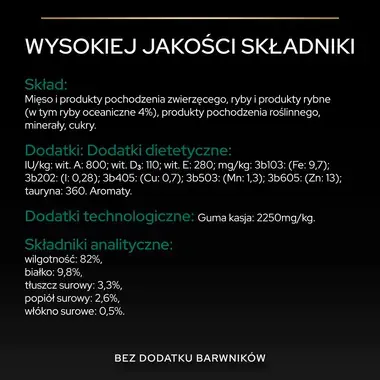 PRO PLAN® Sterilised Adult MAINTENANCE, Karma mokra dla kotów sterylizowanych, Wilgotny pasztet z Rybą Oceaniczną w Galaretce