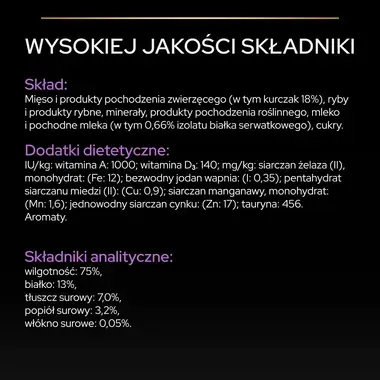 PRO PLAN® BABY KITTEN Healthy Start, Karma mokra dla najmłodszych kociąt w okresie odsadzania od matki, Mus Bogaty w Kurczaka