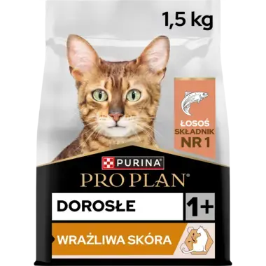 PRO PLAN® Adult DERMA CARE, Karma sucha dla kotów dorosłych o wrażliwej skórze, Bogata w Łososia