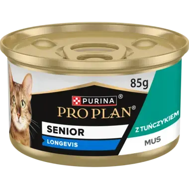 PRO PLAN ® Senior 7+ LONGEVIS®, Karma mokra dla starszych kotów, Mus z Tuńczykiem