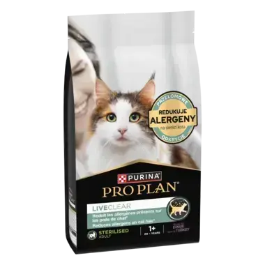 Pro Plan LiveClear Sterilised Adult – sucha karma z indykiem dla kotów