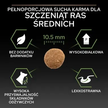 PRO PLAN® HEALTHY START, Karma sucha dla szczeniąt ras średnich ZDROWY START, Bogata w Kurczaka