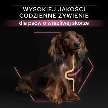 PRO PLAN® SENSITIVE SKIN, Karma sucha dla dorosłych psów ras małych i miniaturowych o wrażliwej skórze, Bogata w Łososia