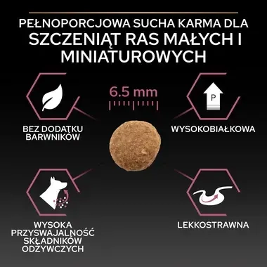 PRO PLAN® SENSITIVE SKIN, Karma sucha dla szczeniąt psów ras małych i miniaturowych o wrażliwej skórze, Bogata w Łososia