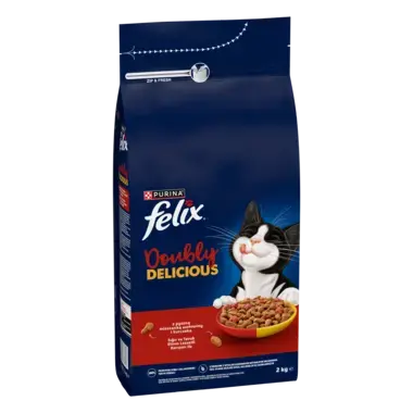 Felix® Doubly Delicious z pyszną mieszanką Wołowiny i Kurczaka, Bogata w Buraka