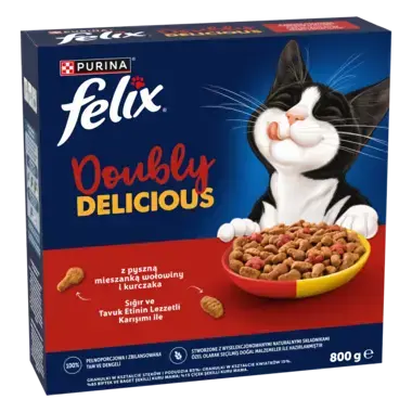 Felix® Doubly Delicious z pyszną mieszanką wołowiny i kurczaka, bogata w buraka