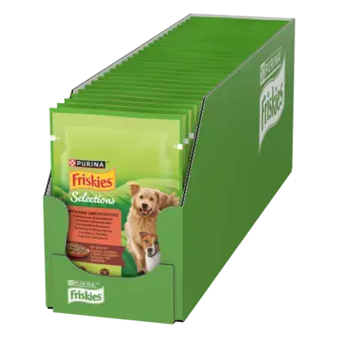 Friskies® Karma dla psów w sosie z wołowiną i ziemniakami