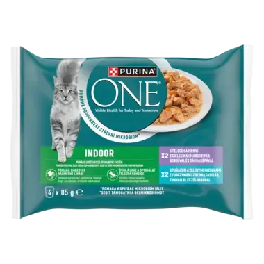 Purina® ONE® Indoor Mokra karma z Cielęciną i Tuńczykiem