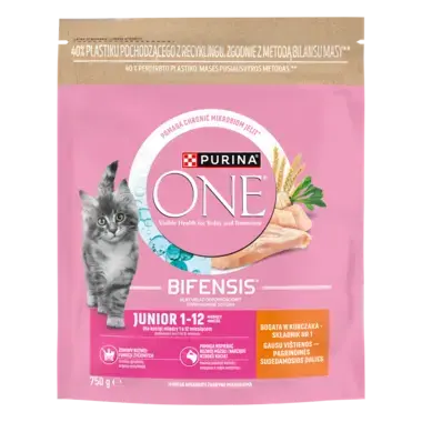 Purina® ONE® Junior, Bogata w Kurczaka i Pełne Ziarna