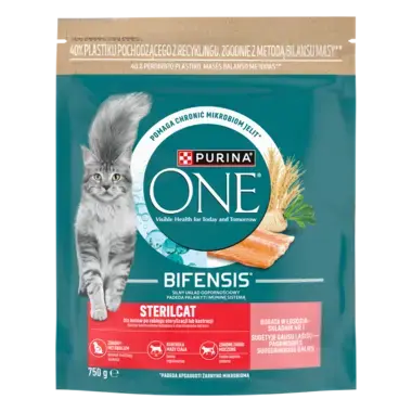 Purina® ONE® Sterilcat, Bogata w Łososia
