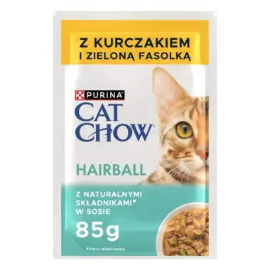 PURINA® CAT CHOW® Hairball z kurczakiem i zieloną fasolką w sosie