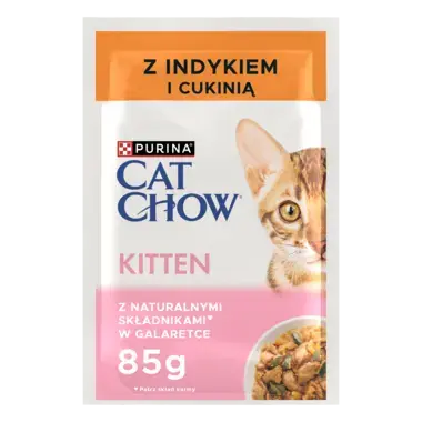PURINA® CAT CHOW® Kitten z indykiem i cukinią w galaretce dla kociąt