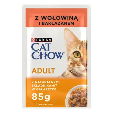 Cat Chow Adult Wołowina z bakłażanem w galaretce mokra karma dla kotów