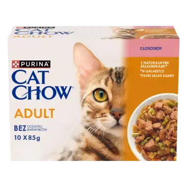 Cat Chow Adult Łosoś z fasolką w galaretce – mokra karma dla kotów