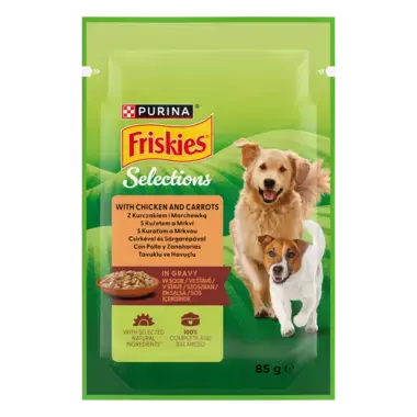 Friskies® Adult z kurczakiem i marchewką w sosie
